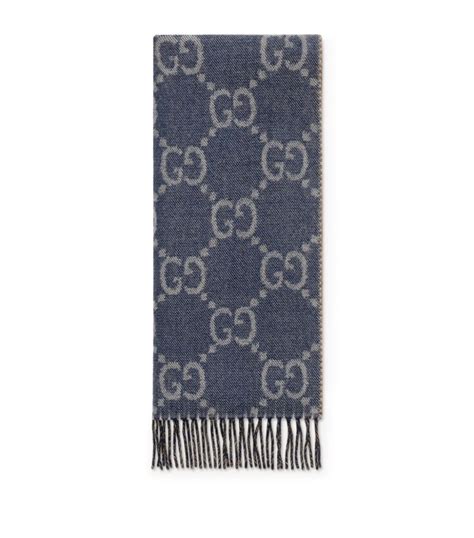 gucci blue wool scarf|gucci wool scarf women's.